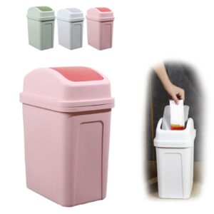 generic 4 gallon kitchen trash can, 2024 upgraded green plastic swing top garbage bin trash can 4 gallon,trash can with lid 13 gallon