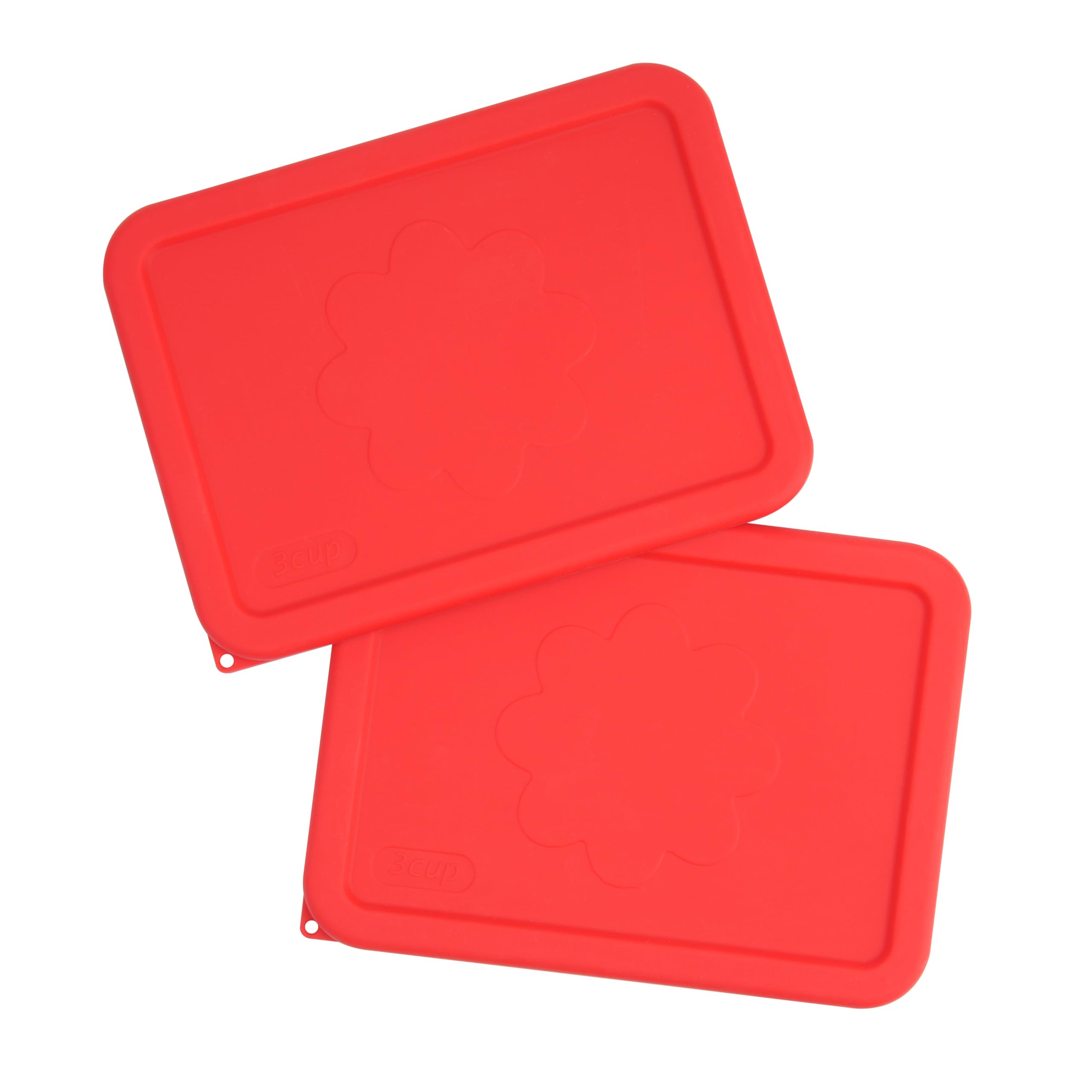 LUVCOSY 3 Cup Rectangle Silicone Storage Cover Lids Replacement for Anchor Hocking Glass Bowls (Container not Included) 2 Pack, Microwave, Dishwasher and Freezer Safe