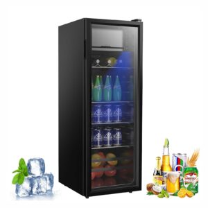 kazigak flb-120 refrigerator, 4.23 cu.ft beverage, drink fridge with glass door, black