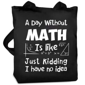 dealzilla math teacher bag gifts for math teachers women a day without math canvas bag christmas appreciation gift for female math teacher from student thank you math teacher present