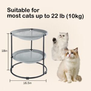 Double Cat Bed,Cat Beds for Indoor Cats, 2 Layers Elevated Cat Beds, Breathable Cat Beds & Furniture,18 x 16.5 x 16.5 Inch Outdoor Cat Bed