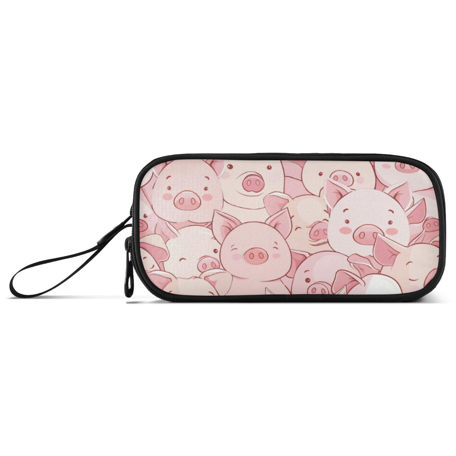 J JOYSAY Cute Pink Pigs Pencil Case Pouch Big Capacity Pencil Bags with Zipper Portable Pencil Box Large Marker Case for Adults Teens Kids