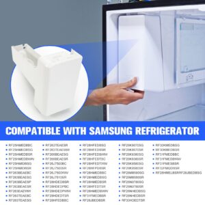 loosoo DA97-14474C Refrigerator Ice Container Bucket Tray Assembly DA97-14474A Compatible with Samsung Ice Maker Bin Parts RF25H/RF263/RF265/RF26J/RF28H/RF28J/RF28K/RF28M/RF28N/RF30H/RF30K/RF31F/RF32F