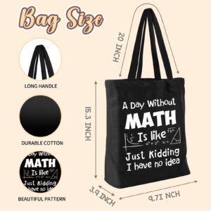 dealzilla Math Teacher Bag Gifts for Math Teachers Women A Day Without Math Canvas Bag Christmas Appreciation Gift for Female Math Teacher from Student Thank You Math Teacher Present