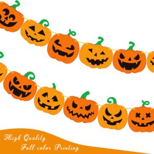 Halloween Pumpkin Banners Halloween Party Decorations Orange Pumpkin Cutout Banners 2Pcs Halloween Hanging Decor for Fall Festivals Birthday Baby Shower Party Supplies