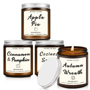 bilolly 4 pack fall scented candles fall gifts for women fall scented candles for fall autumn halloween thanksgiving decor candles for home scented candles set for women