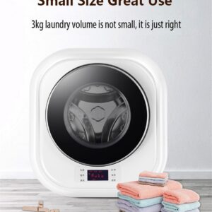 3kg Mini Wall-mounted Washing Machine, Full-Automatic Washing Laundry Machine with Hot Air Dryer, Underwear Washer with High Temperature Boiling, Space-Saving for Apartment Hotel Home