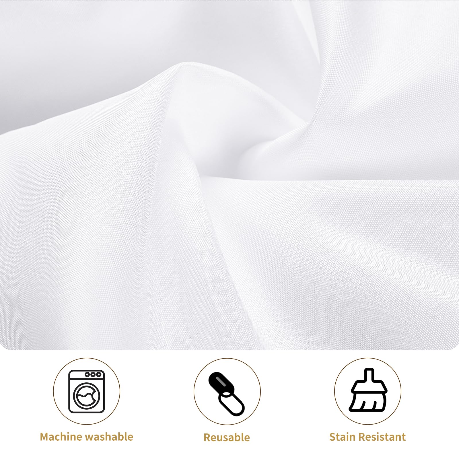 Fixwal 6 Pack White Table Cloth for Rectangle Table, 70 x 120 Inch Polyester Fabric Tablecloths Rectangular, Table Covers 6-8ft for Party, Banquet, Dining, Wedding, Graduation