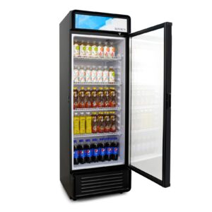 rovsun 12.2 cu.ft commercial refrigerator display refrigerator etl nsf certified, commercial beverage cooler glass door merchandiser drink fridge w/adjustable shelves led light for bar restaurant