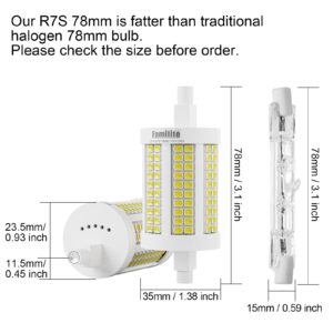 Familite R7S LED Bulb 78MM, No-Flicker, 20W Dimmable J78 Flood Light, 150W Halogen T3 Replacement for Torchiere Wall Sconce Work Light Banker Light, Warm White 3000K