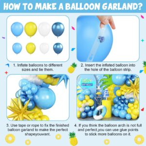 Adorely Yellow Blue Clear Balloon Arch Kit with Explosion Star Balloons, Cartoon Sponge Theme Balloons Garland Kit for Boys Girls Cartoon Sponge Birthday Baby Shower Sponge Bob Party Supplies