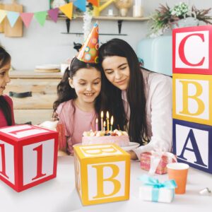 6 Pcs ABC and 123 Friend Street Party Decoration 30 x 30 cm Alphabet Graduation Back to School Party Favor Balloon Box Toy Inspire Birthday Party Decor for School Celebration Shower (ABC and 123)