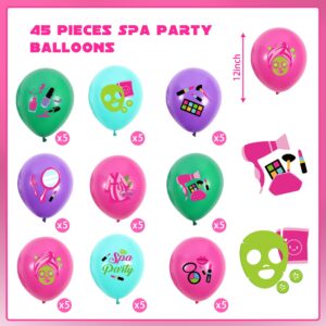 45PCS Spa Balloons Spa Party Decorations Makeup Birthday Party Decorations Cosmetics Themed Spa Party Supplies for Girls Spa Day Bride Shower