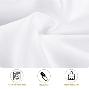 Fixwal White Tablecloth Rectangle 60 x 102 Inch, 2 Pack 6ft Polyester Fabric Table Cloths Rectangular Table Covers for Party, Banquet, Dining, Birthday, Wedding