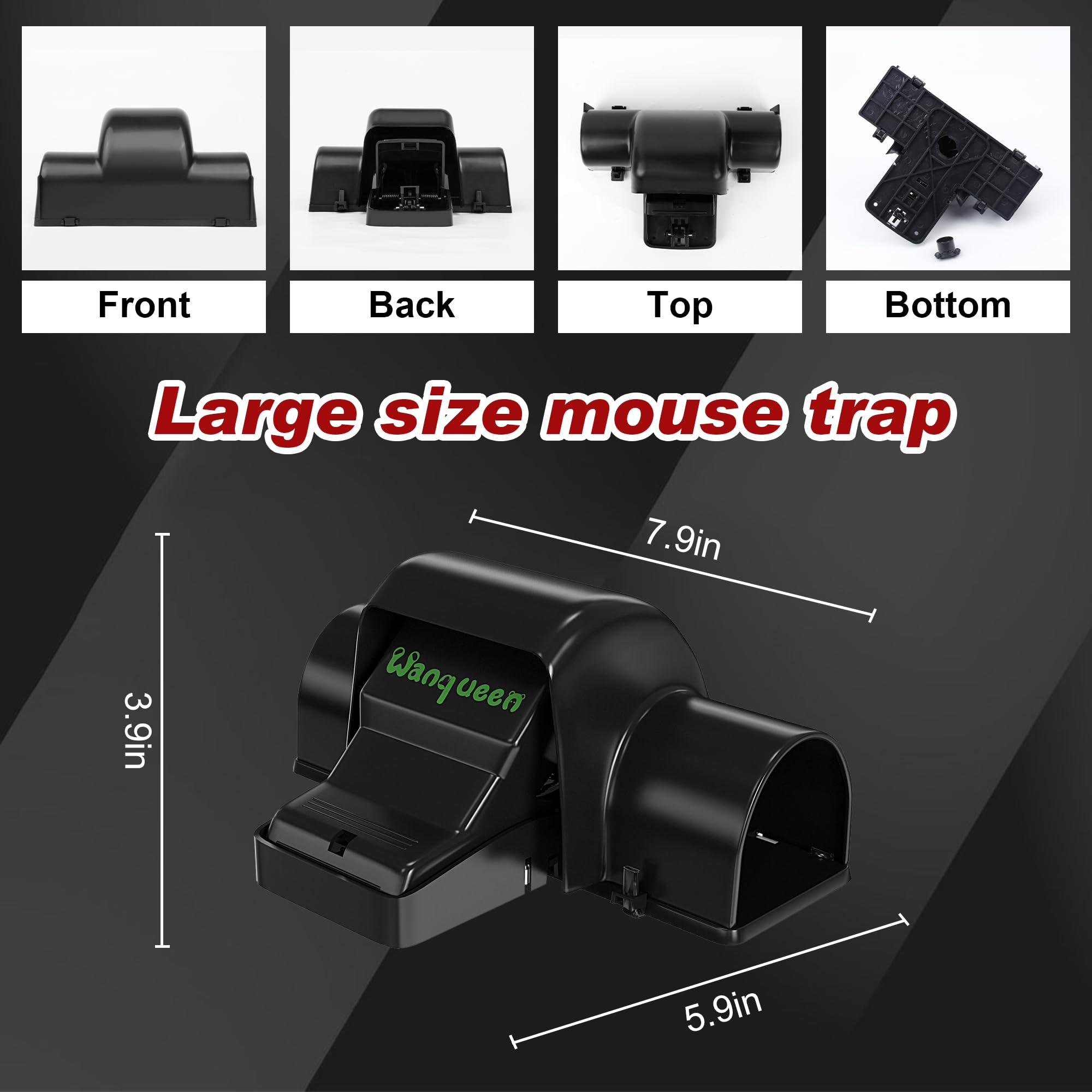 Reusable Rat & Chipmunk Traps, Prevents Accidental Triggering Mouse Trap, Tunnel Dual-Entry Squirrel Trap for Big Rats, Large Fast Kill Pest Control Device, Heavy Duty, Snap Traps for Humane Kill