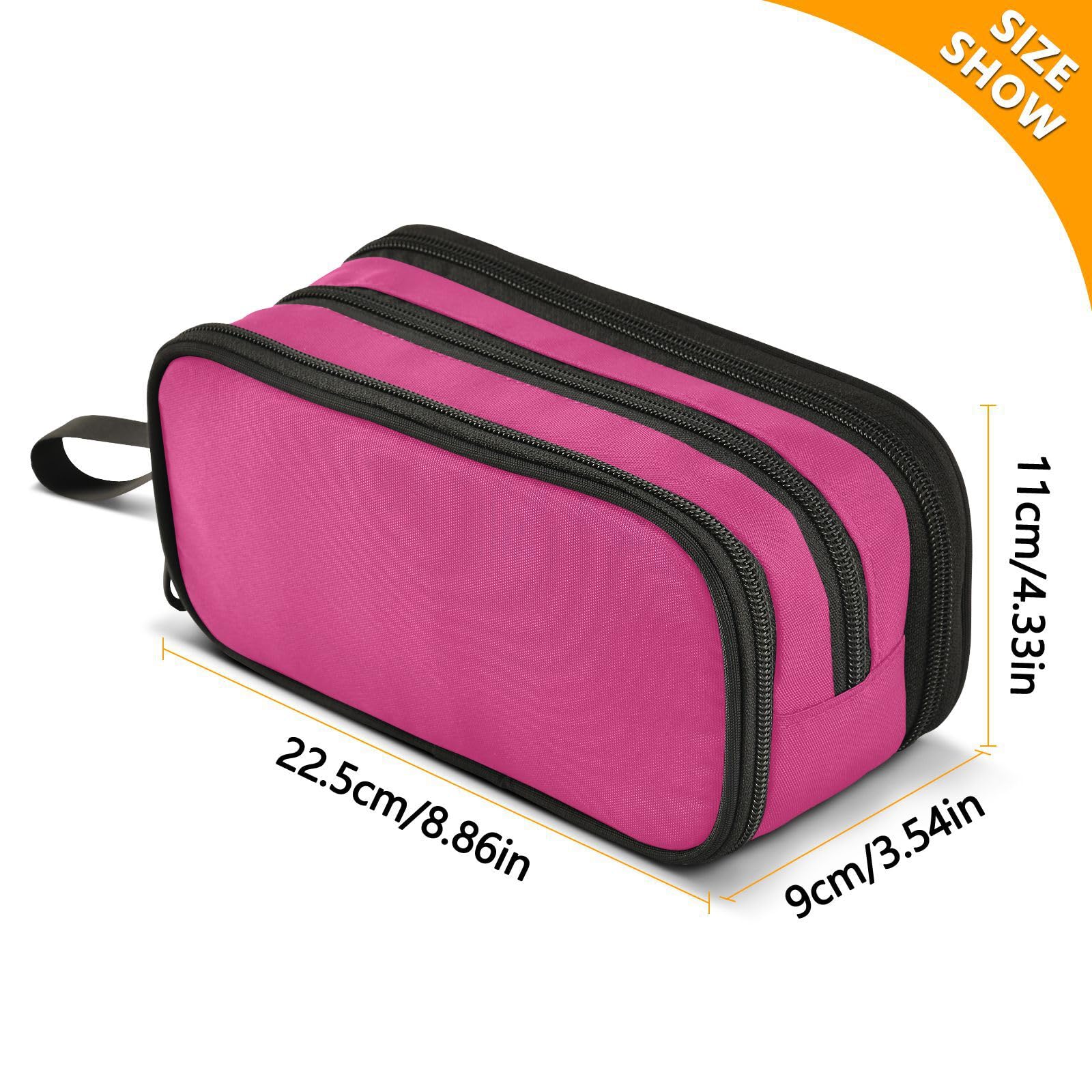 J JOYSAY Hot Pink Pencil Case Pouch Big Capacity Pencil Bags with Zipper Portable Pencil Box Large Pencil Case Organizer for Adults Kids Teens