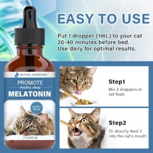 Cat Melatonin, Melatonin for Cats, Cat Anxiety&Stress Relief, Cat Calming Aid, Supports Healthy Restful Sleep for Your Cat