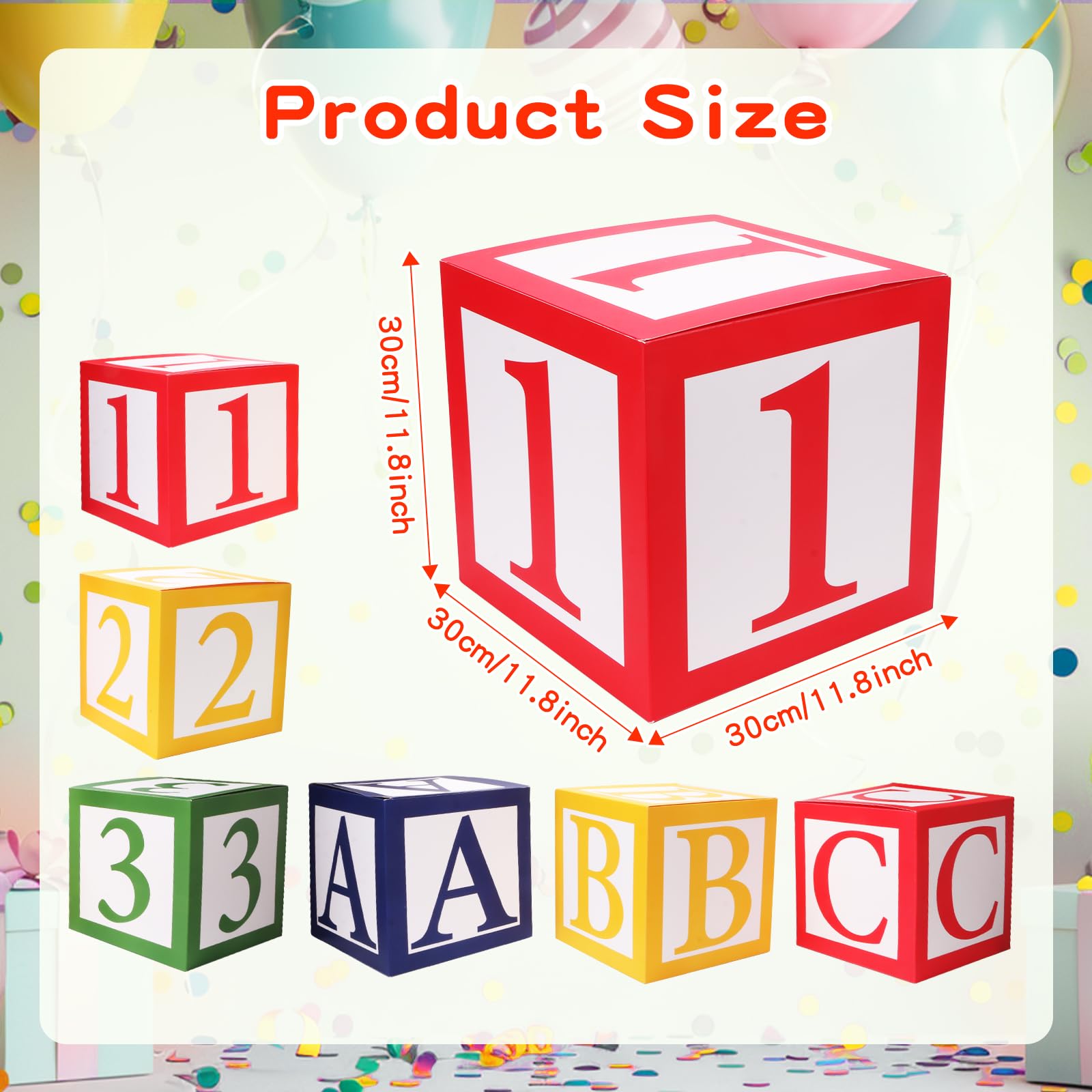 6 Pcs ABC and 123 Friend Street Party Decoration 30 x 30 cm Alphabet Graduation Back to School Party Favor Balloon Box Toy Inspire Birthday Party Decor for School Celebration Shower (ABC and 123)