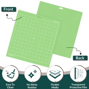 WISYOK 4 Pack 12x12 Inch Cutting Mats for Cricut Explore Air 2/Air/One/Maker, Adhesive Sticky Replacement Cut Mats (Standard, Light, Strong, Fabric) for Crafts, Quilting, Sewing