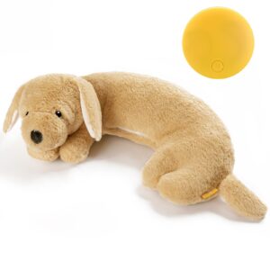 extragele heartbeat puppy toy heartbeat stuffed animal for dog anxiety relief and calming aid, dog heartbeat toy for puppy sleep aid crate training, puppy essential puppy needs, golden