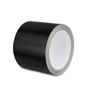 rv awning repair tape heavy duty waterproof tent repair tape for tarp,parasol, canopy, car and boat covers, underbelly repair patch kit outdoor uv proof fabric repair tape black (3 in x24.6ft)