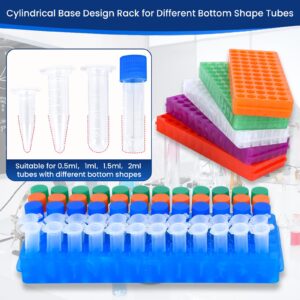 6pcs microcentrifuge Tube Rack lab centrifuge Tube Holder Stand lab Test Tube Pipe Holder with Double Panel 60 Wells for 0.5ml-2ml Centrifugal Tube