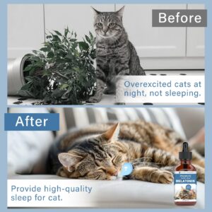 Cat Melatonin, Melatonin for Cats, Cat Anxiety&Stress Relief, Cat Calming Aid, Supports Healthy Restful Sleep for Your Cat