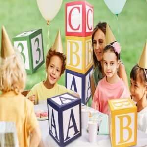 6 Pcs ABC and 123 Friend Street Party Decoration 30 x 30 cm Alphabet Graduation Back to School Party Favor Balloon Box Toy Inspire Birthday Party Decor for School Celebration Shower (ABC and 123)