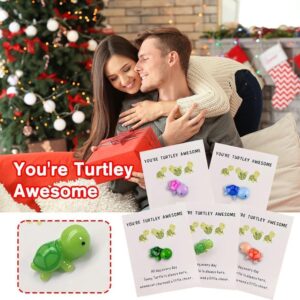 Mini Pocket Hug Turtle, You're Turtley Awesome Inspirational Gift with Card, Thank You Note Cards Greeting Card Mini Sea Turtle Figure Pocket Hug Gift for Friends and Family,Cards and Card Stock (Mix)