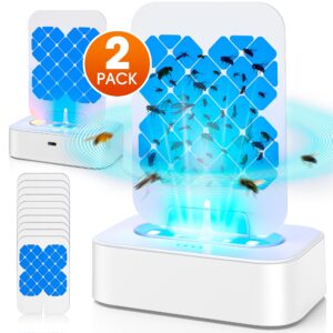 fruit fly traps for indoors, rechargeable gnat traps for house indoor with night light flying insect catcher for home plants gnats moths mosquitos pest control with glue cards