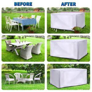 Zhadongli Art Outdoor Furniture Cover Waterproof, Heavy Duty Patio Furniture Cover, Patio Furniture Outdoor Sectional Sofa Set, Outdoor Rectangular Table and Chair Set Cover, 67" Lx37 Wx28 H