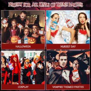 leconico Halloween Blood Bags for Drinks - 12pcs Halloween Blood Bags, 350ML Halloween IV Blood Bags, Blood Bags Drink Pouches for Halloween, Christmas, Vampire Themed Parties and Masquerade