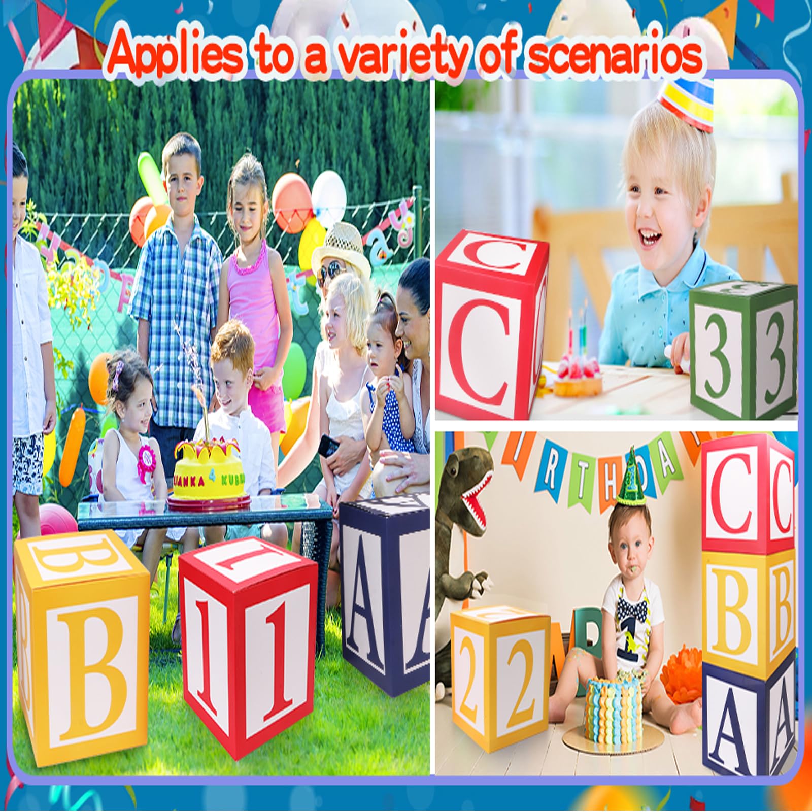 6 Pcs ABC and 123 Friend Street Party Decoration 30 x 30 cm Alphabet Graduation Back to School Party Favor Balloon Box Toy Inspire Birthday Party Decor for School Celebration Shower (ABC and 123)