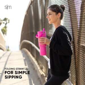 Simple Modern Trek Pivot | 40oz Flip Straw Tumbler with Handle | Water Bottle & Boot | Interchangeable Straw & Chug Lids | Insulated Stainless Steel Jug | Gym Sports Outdoors | Midnight Black