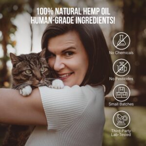 Hemp Dog Health Ease Hemp Oil for Cats: Joint and Muscle Pain Relief for Cats | Cat Arthritis Pain Relief | Cat Allergy Relief | Effective Anti Itch for Cats | Easy-to-Give Hemp Drops for Cats