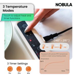 Electric Food Warming Mat by Nobula – Warming Tray for Kitchen & Office with 3 Adjustable Temperatures & Timers – Warming Pad for Countertops, Buffets, Parties – Perfect for Warming Coffee and Meals