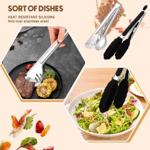 11-Piece Serving Utensils Stainless Steel Large Metal Serving Spoons for Buffet Include Slotted Serving Spoons, Forks, Tongs, Appetizers Tongs, Soup Ladle, and Pie Cake Server for Party