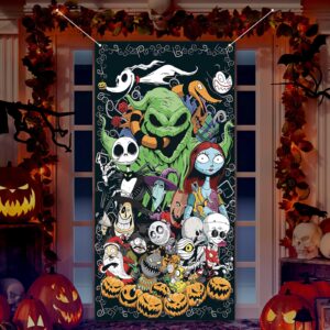 nightmare before christmas halloween door cover jack skellington photo backdrop halloween birthday party decorations and supplies for home