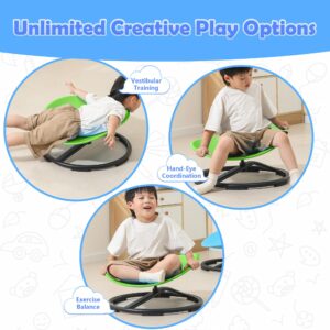 makarci Kids Sensory Swivel Chair - Spinning Chair for Autistic Kids, Toddlers & ADHD, Sit and Spin Toy for Autism Sensory Play, Body Coordination, and Relieving Motion Sickness (Green)