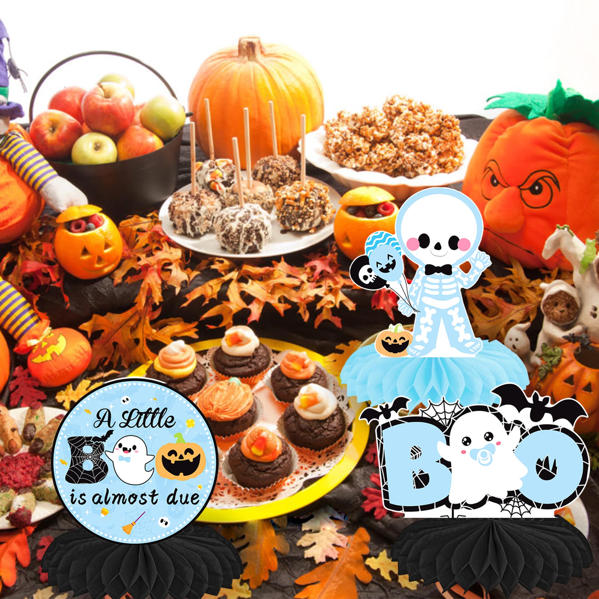 A Baby is Brewing Honeycomb Centerpieces 13Pcs Halloween Baby Shower Table Decorations Halloween A Little Boo is Almost Due Baby Shower Centerpieces Decorations for Pregnancy Party Supplies