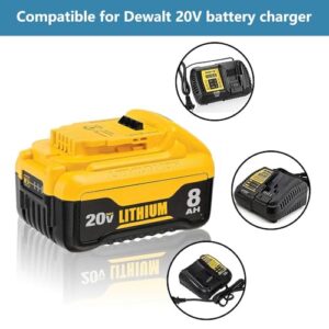 Mtatapia 2-Pack Replace for DEWALT 20V MAX* XR Battery 8.0-Ah, Replace for dewalt 20v Batteries DCB205-2 DCB206 DCB204 DCB203 DCB208, Compatible with DeWalt 20V Cordless Power Tools (2-Pack)