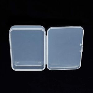 Pack of 4 Clear Polypropylene Rectangle Mini Storage Containers Box with Hinged Lid for Card,Accessories,Crafts,Learning Supplies,Screws,Drills,Battery,4.8" x 2.9" x 0.67" Storage and Transport