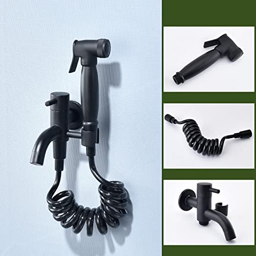 NBAAYIK Bidet Sprayer for Toilet,Bidet Shower Attachment,Handheld Bidet Sprayer Kit,Handheld Bidet Toilet Sprayer Jet Sprayer Kit,Toilet Sprayer Set,Bidet Sprayer Wall Mount,Black B (Black