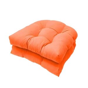 jhlwares outdoor chair cushions 19"x19"waterproof u square tufted patio seat cushion thickened wicker chair cushions for patio furniture round corner garden lounge chair overstuffed mats,orange