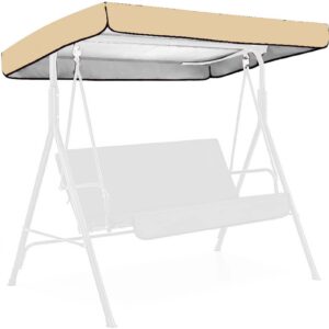 Patio Swings Chair Canopy Cover, Porch Swings Seat Canopy Replacement, Heavy Duty Ripstop Garden Shelter Cover, Water-proof Windproof Sun Shade Swings Chair Canopy, 84 X 48 X 9 Inch