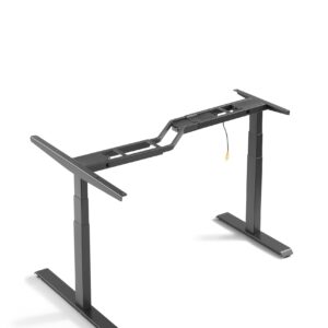 KINGSMITH 63" Left L Shaped Standing Desk Height Adjustable, Dual Motor Electric Corner Desk Computer Workstation, Sit Stand up Home Office Desk, Ergonomic Game Desk with 2-Section Leg, Deep Grey