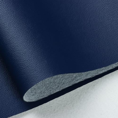 Caxilee Vinyl Faux Leather Upholstery Fabric,Marine Vinyl Faux Leather Sheets,Durable,Replacement Renovate for Upholstery Muscle Car,Furniture, Sofa.(Navy, Cut by The Yard)