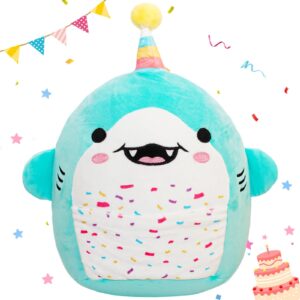 kaq plush toy cute for birthday: 12 inch shark plush pillow gift for kids toddlers - soft boys stuffed animal for party