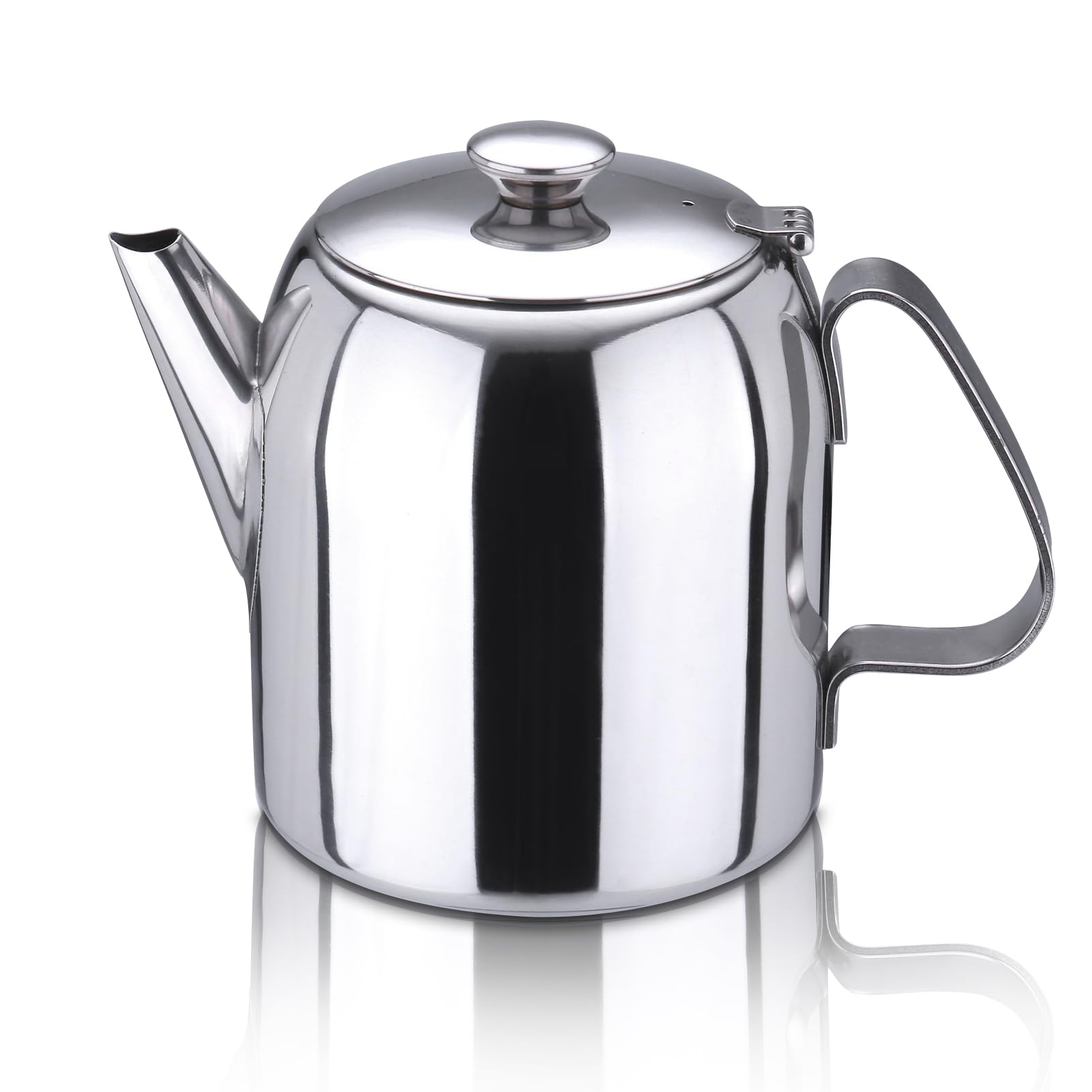 Tea Pot, Stainless Steel Teapot, 20oz Metal Tea Kettle Short Spout Tea Pot for Stovetop Home Kitchen Hotel Restaurant Camping