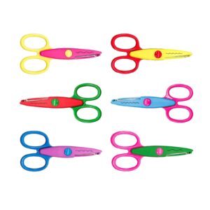 6 pairs paper edge scissors diy photo album for kids adults 5" safe scissors craft scissors diy scrapbook colorful craft art scissors